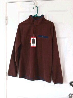NWT Fleece Pullover 32 Degrees Heat Men's Medium 1/4 Snap Collar Dark Red ￼
